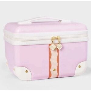 Roller Rabbit Target Pink Vanity Case Train Case Travel Cosmetic Makeup Bag